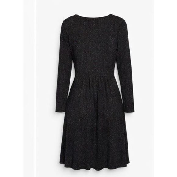 ModCloth Shimmer On Show Dress Glitter Knit Black S Women Minimalist Luxe